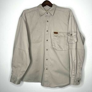 Woolrich Khaki Hunting Shooting Shirt Outdoor Guide Collection size large